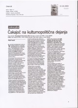 Čakajoč na kulturnopolitična dejanja, Dnevnik, 31.03.2009